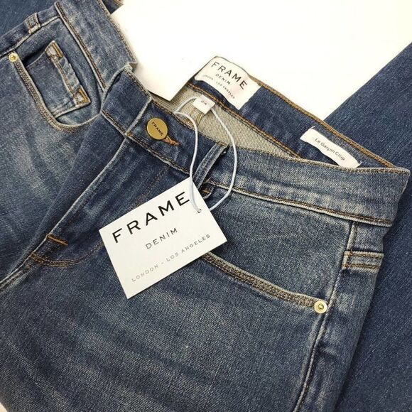 FRAME Size 25 Le Garcon Release Hem Crop Boyfriend Jeans - Picture 10 of 15